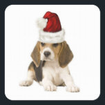 Pegatina Cuadrada Dogs~Original Ditzy Sticker~Beagle~Christmas<br><div class="desc">Dogs~Original Ditzy Sticker~Beagle~Christmas</div>