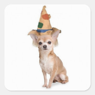 Pegatina Cuadrada Dogs~Original Ditzy Sticker~Chihuahua~Halloween
