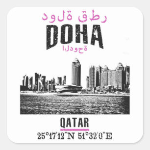 Pegatina Cuadrada Doha