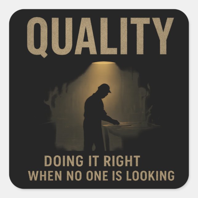 Pegatina Cuadrada Doing It Right - Quality Engineer Motivation (Anverso)