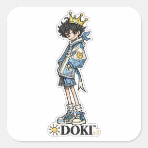 Pegatina Cuadrada DOKI™ Sticker de Personaje Original Príncipe del