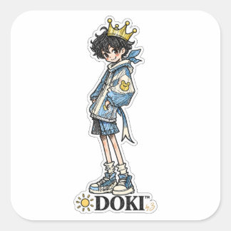 Pegatina Cuadrada DOKI™ | Sticker de Personaje Original Príncipe del