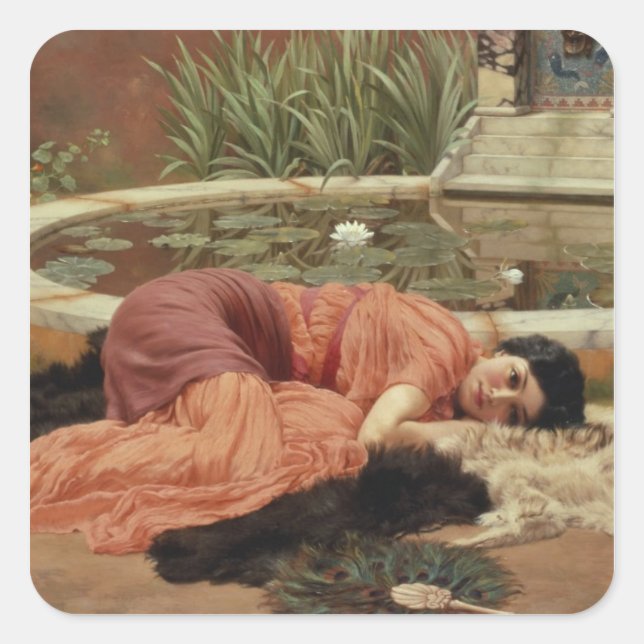 Pegatina Cuadrada Dolce Far Niente, 1904 (Anverso)