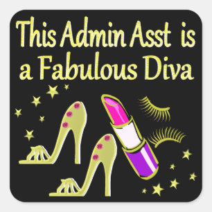 PEGATINA CUADRADA DOLD GLITZY ADMIN ASISTENTE DIVA DISEÑO