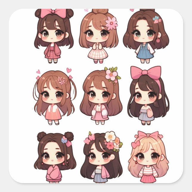 Pegatina Cuadrada Dolly 1 (Anverso)