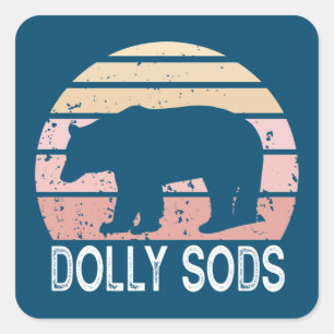 Pegatina Cuadrada Dolly Sods Wilderness Retro Bear