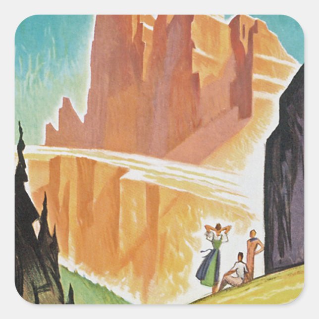 Pegatina Cuadrada Dolomitas (Anverso)