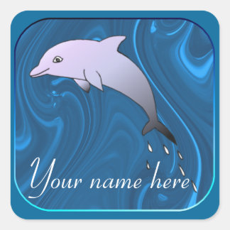 Pegatina Cuadrada Dolphin Magnet