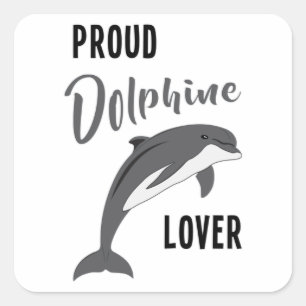 Pegatina Cuadrada Dolphin Sea Ocean Dolphins Animal Water Gift Idea