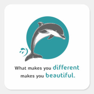 Pegatina Cuadrada Dolphins Dolphin Ocean Sea Fish Animal Gift Idea