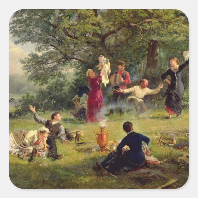 Pegatina Cuadrada Domingo 1884 (Anverso)