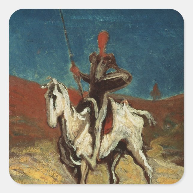 Pegatina Cuadrada Don Quijote, c.1865-1870 (Anverso)