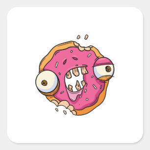 Pegatina Cuadrada Dona Zombie Genial