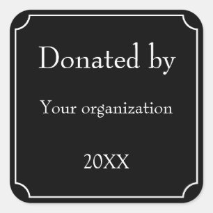 Pegatina Cuadrada Donado por plantilla