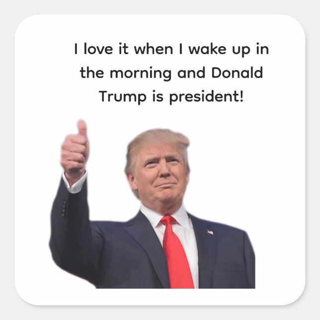 Pegatina Cuadrada Donald Trump 2024 (Anverso)