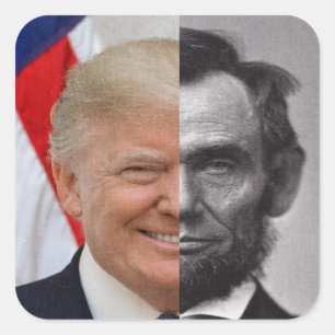 Pegatina Cuadrada Donald Trump Abraham
