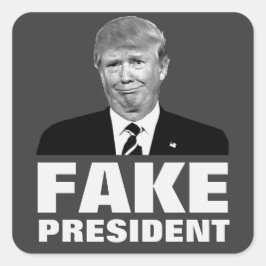 Pegatina Cuadrada Donald Trump FALSA PRESIDENTE