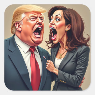 Pegatina Cuadrada Donald Trump Kamala harris