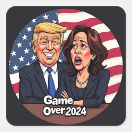 Pegatina Cuadrada Donald Trump Kamala harris