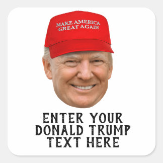 PEGATINA CUADRADA DONALD TRUMP MAGA PERSONALIZADA