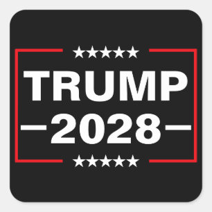 Pegatina Cuadrada Donald Trump, presidente de 2028
