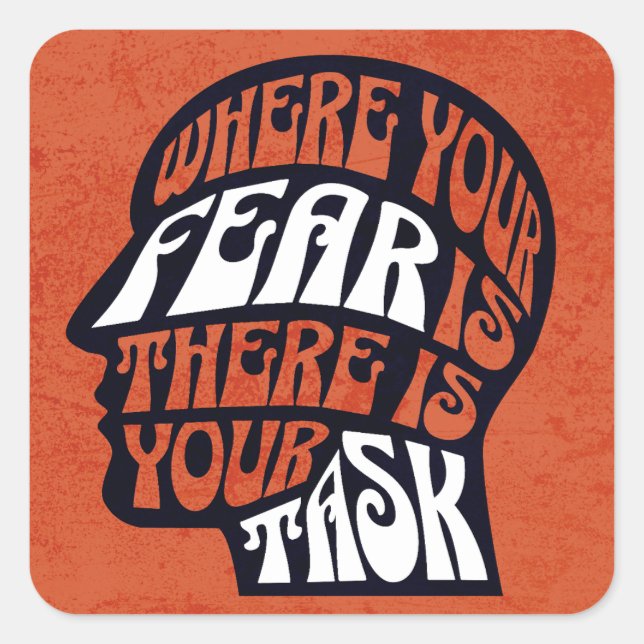 Pegatina Cuadrada Dónde Está Su Miedo (Anverso)