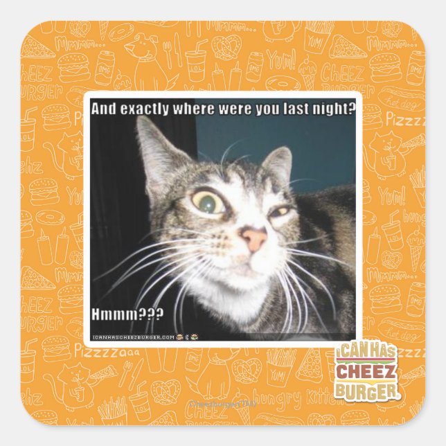 Pegatina Cuadrada ¿Dónde estabas? (Anverso)