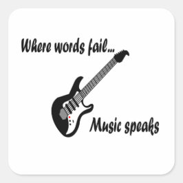 Pegatina Cuadrada Donde las palabras fallan, la música habla