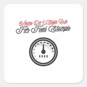 Pegatina Cuadrada Dónde Rótulo Para Los Estampillos De Combustible