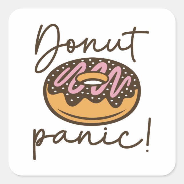 Pegatina Cuadrada Donut Panic (Anverso)