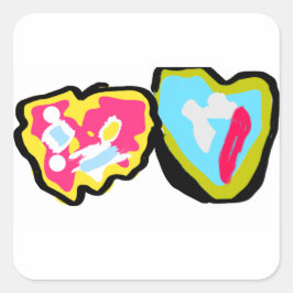 Pegatina Cuadrada Donuts valentine