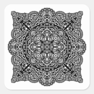 Pegatina Cuadrada Doodle caprichoso