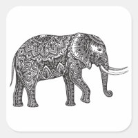 Doodle elegante de elefante de fantasía