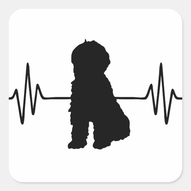 Pegatina Cuadrada Doodle Heart (Anverso)