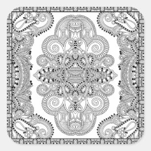 Pegatina Cuadrada Doodle único