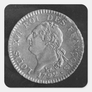 Pegatina Cuadrada D'or de Louis que representa a Louis XVI, 1792