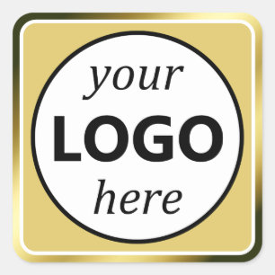 Pegatina Cuadrada Dorado de lujo Gradiente de color dorado tu logoti