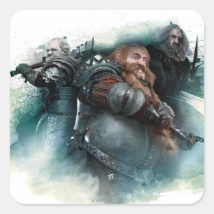 Pegatina Cuadrada Dori, Bombur, y gráfico de Oin