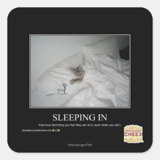 Pegatina Cuadrada Dormir adentro