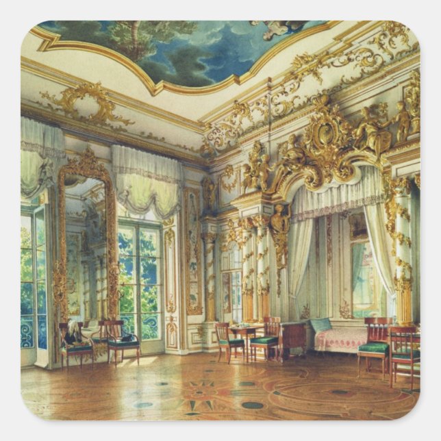 Pegatina Cuadrada Dormitorio del Zar Alejandro I (Anverso)