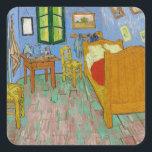 Pegatina Cuadrada Dormitorio Vincent Van Gogh. Arte de sala impresio<br><div class="desc">Vincent Van Gogh pegatina "The Bedroom". Arte impresionista.</div>