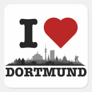 Pegatina Cuadrada Dortmund City horizonte - Geschenkideen otros