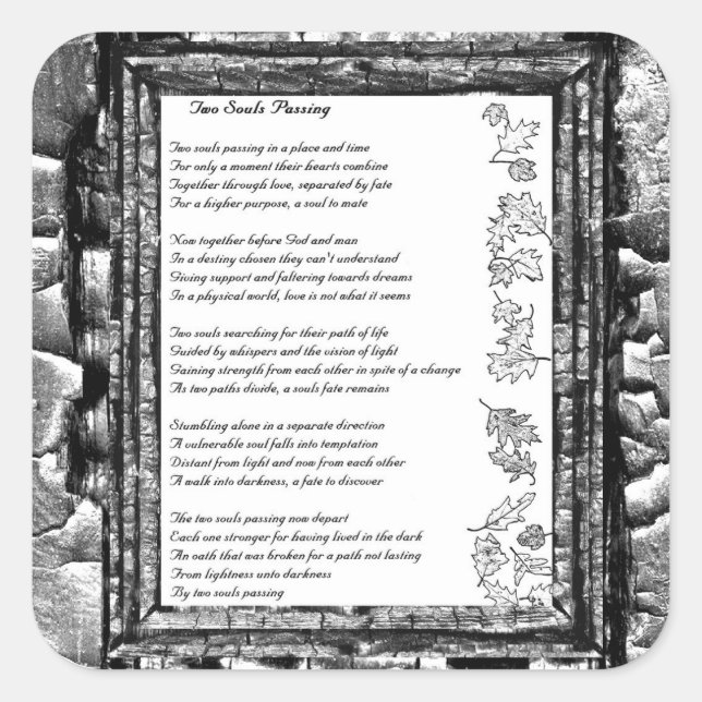Pegatina Cuadrada Dos almas falleciendo (Anverso)
