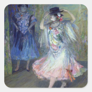 Pegatina Cuadrada Dos bailarinas españolas, 1852