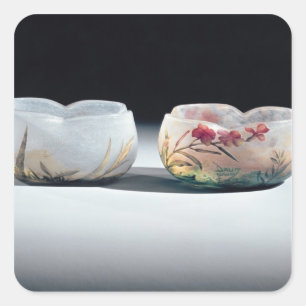 Pegatina Cuadrada Dos cuencos por Daum, Nancy, Francia