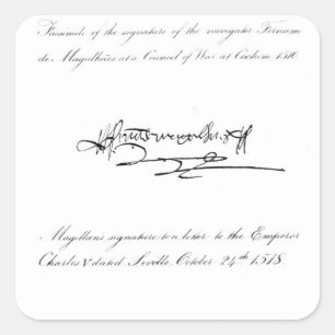 Pegatina Cuadrada Dos ejemplos de la firma