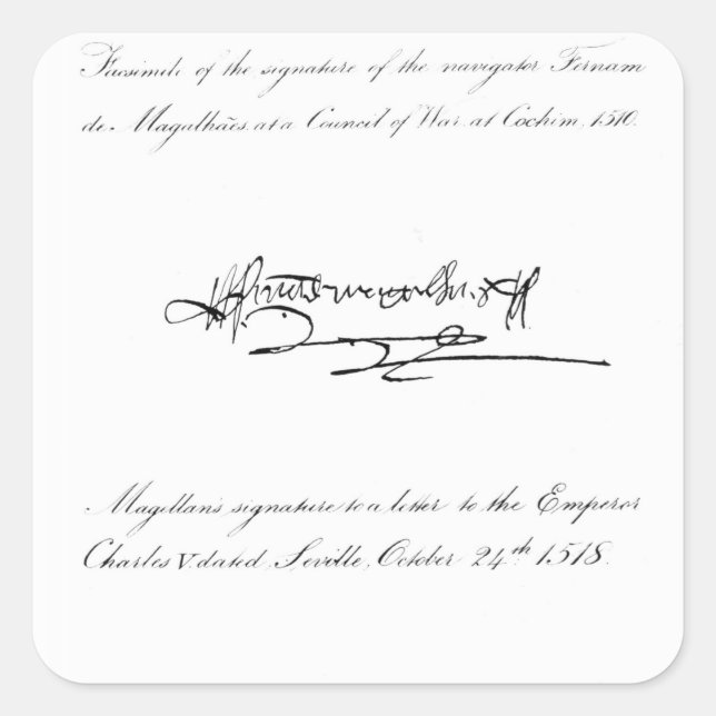 Pegatina Cuadrada Dos ejemplos de la firma (Anverso)