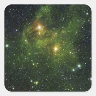 Pegatina Cuadrada Dos estrellas brillantes
