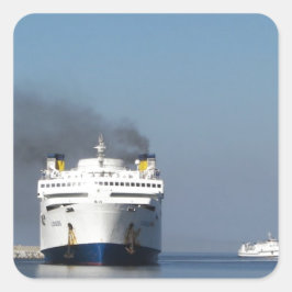 Pegatina Cuadrada Dos Ferrys En Grecia