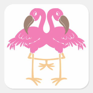 Pegatina Cuadrada Dos flamencos bailarines